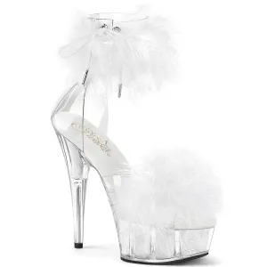 DELIGHT-624F Pleaser Clear/White Sexy Platform Shoes (Pole Dancing Heels)