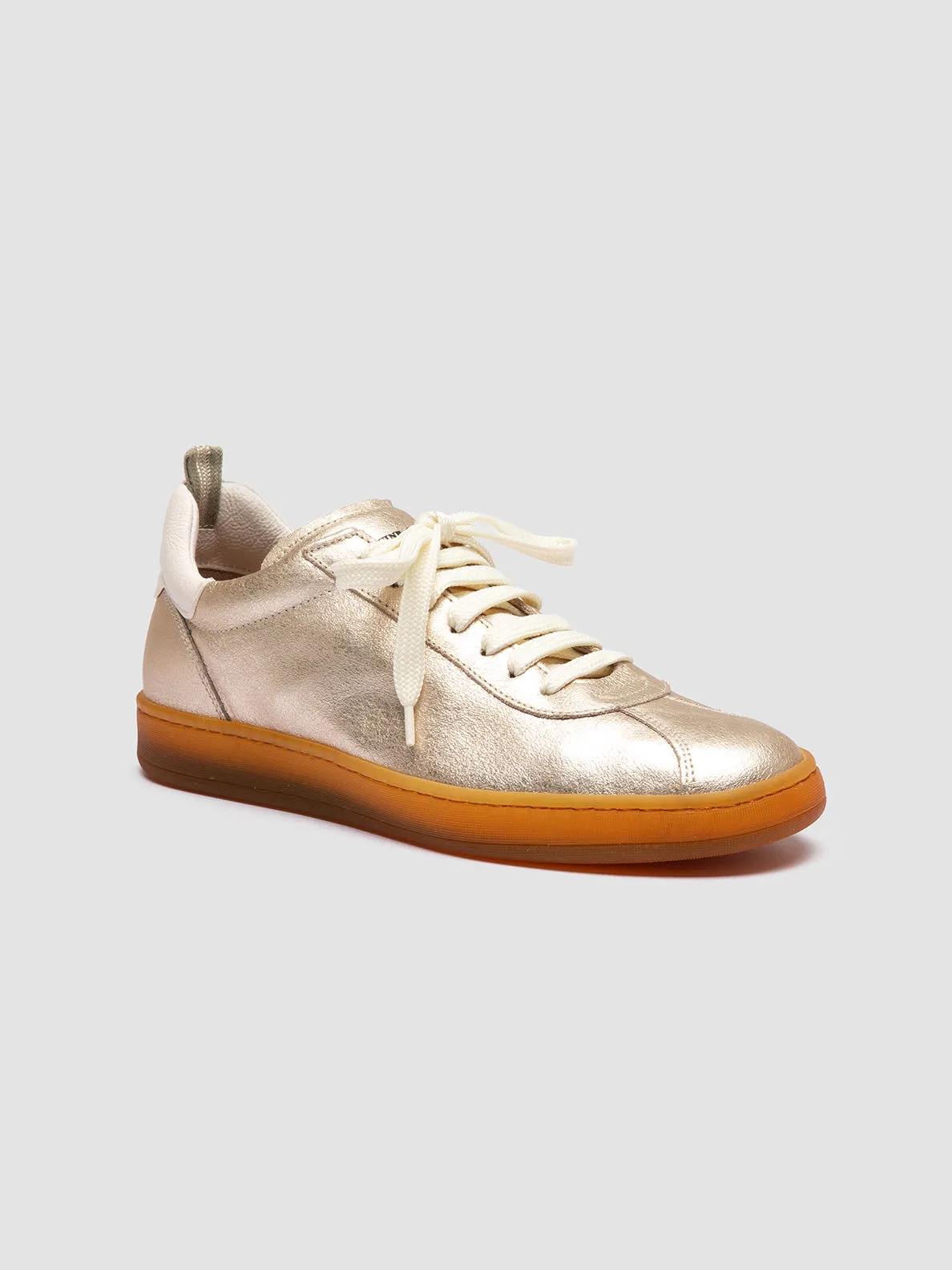 DESTINY 101 - Gold Leather Low Top Sneakers