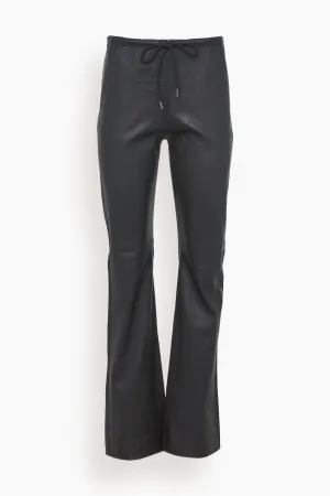 Drawstring Straight Leg Pant in Black