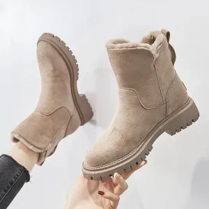 Elma | Chic Winter Warm Suede Ankle Boots with Plush Lining - Cozy & Stylish Footwear