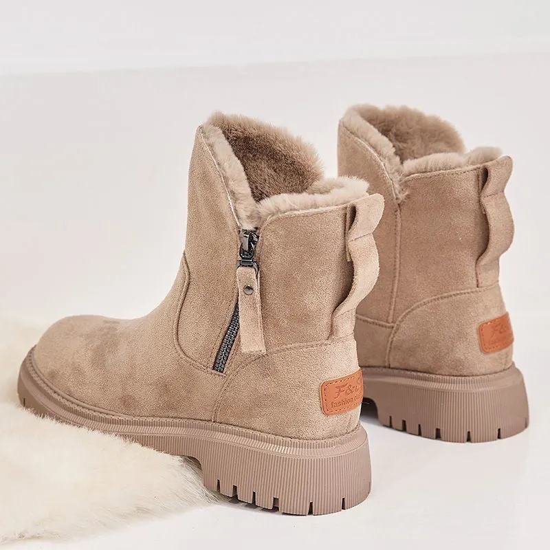 Elma | Chic Winter Warm Suede Ankle Boots with Plush Lining - Cozy & Stylish Footwear