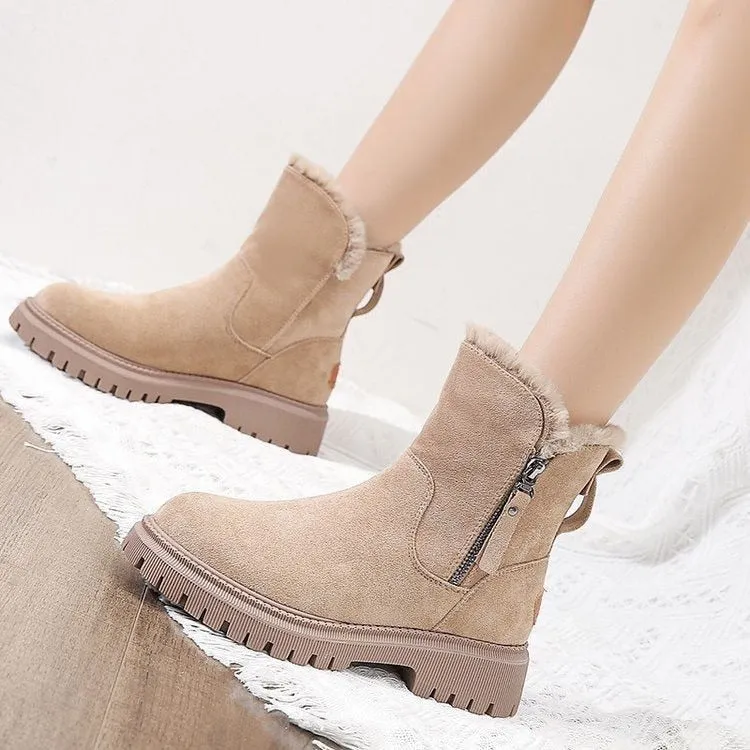 Elma | Chic Winter Warm Suede Ankle Boots with Plush Lining - Cozy & Stylish Footwear