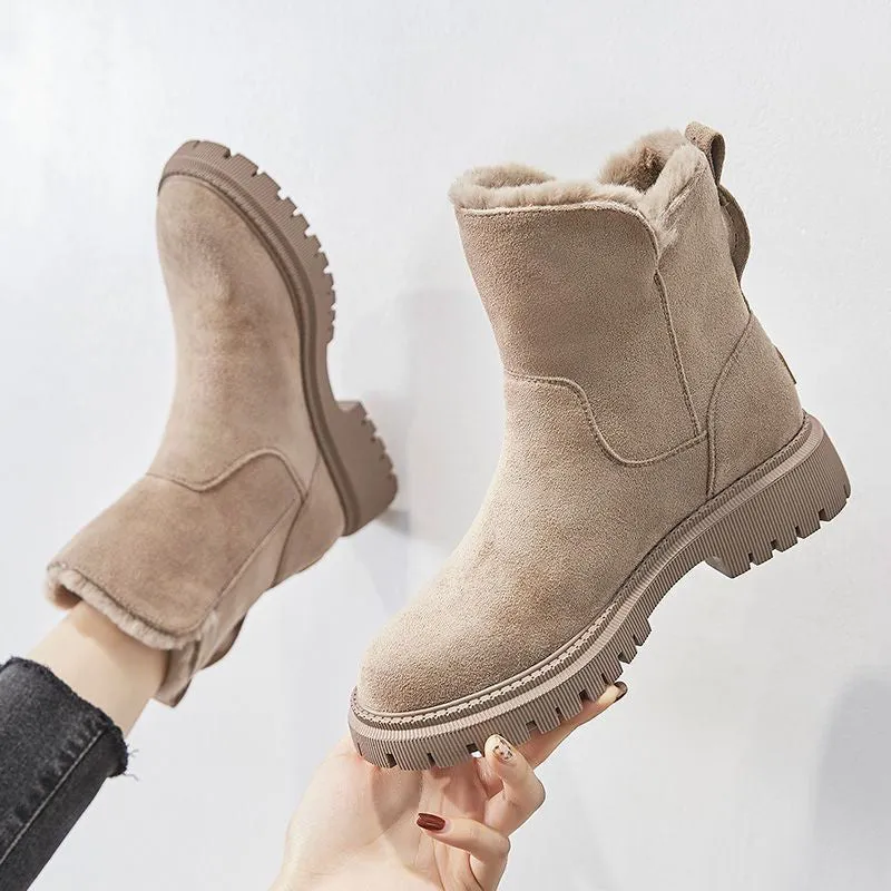 Elma | Chic Winter Warm Suede Ankle Boots with Plush Lining - Cozy & Stylish Footwear