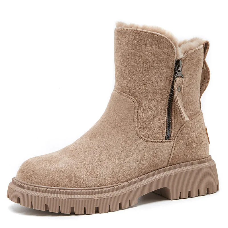 Elma | Chic Winter Warm Suede Ankle Boots with Plush Lining - Cozy & Stylish Footwear