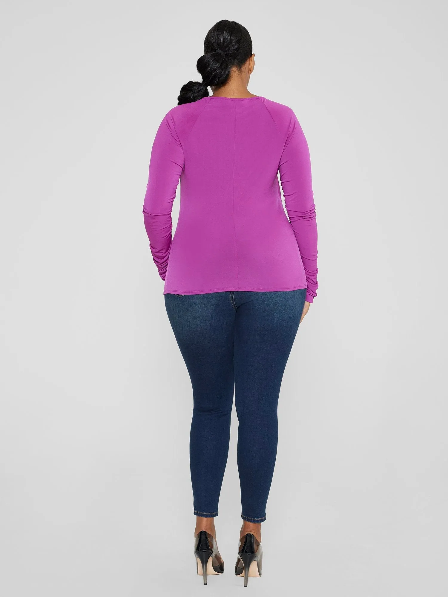 Fashion To Figure - Lydia V-Neck Ruched Top