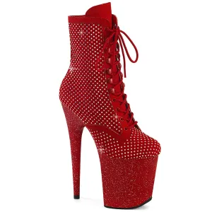 FLAMINGO-1020RM Pleaser Red Faux Suede Sexy Platform Shoes (Pole Dancing Heels)