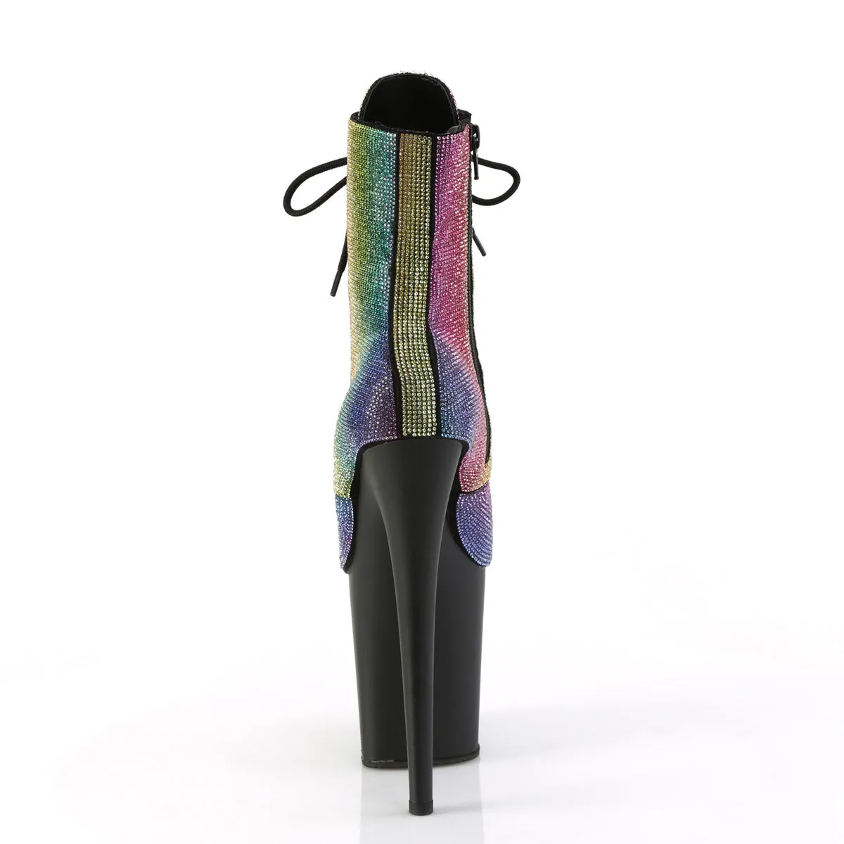 FLAMINGO-1020RS Pleaser Rainbow /Black Matte Sexy Platform Shoes (Pole Dancing Heels)