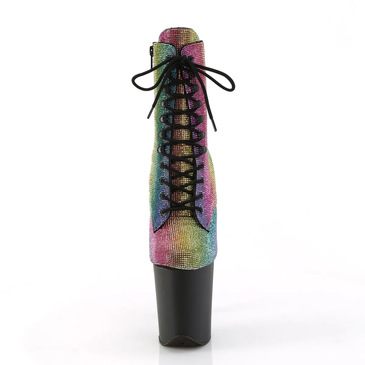 FLAMINGO-1020RS Pleaser Rainbow /Black Matte Sexy Platform Shoes (Pole Dancing Heels)