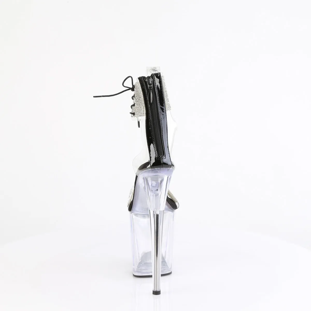 FLAMINGO-827RS Pleaser Clear/Black Sexy Platform Shoes (Pole Dancing Heels)