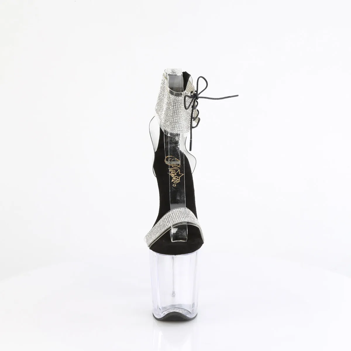FLAMINGO-827RS Pleaser Clear/Black Sexy Platform Shoes (Pole Dancing Heels)