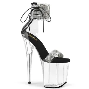 FLAMINGO-827RS Pleaser Clear/Black Sexy Platform Shoes (Pole Dancing Heels)