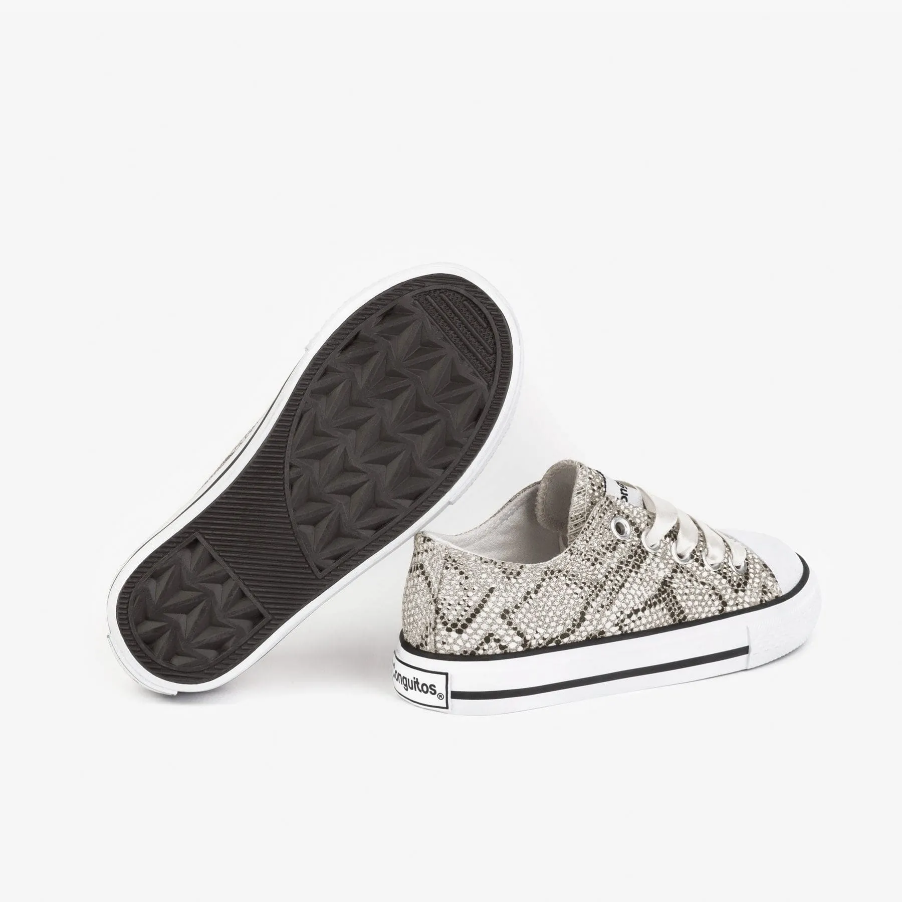 Girl's Snake Silver Sneakers