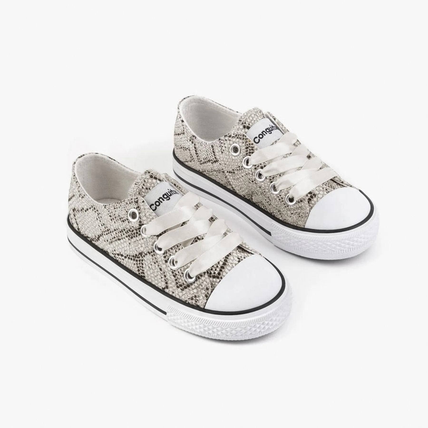 Girl's Snake Silver Sneakers