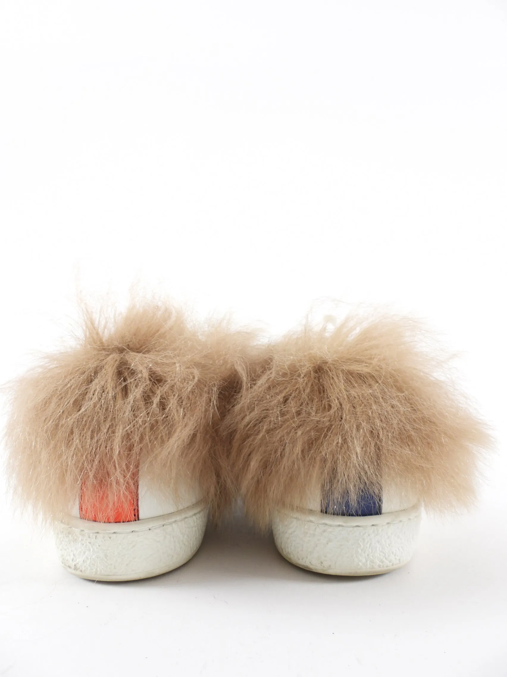 Gucci Ace Shearling Low Top  White Sneakers - 37