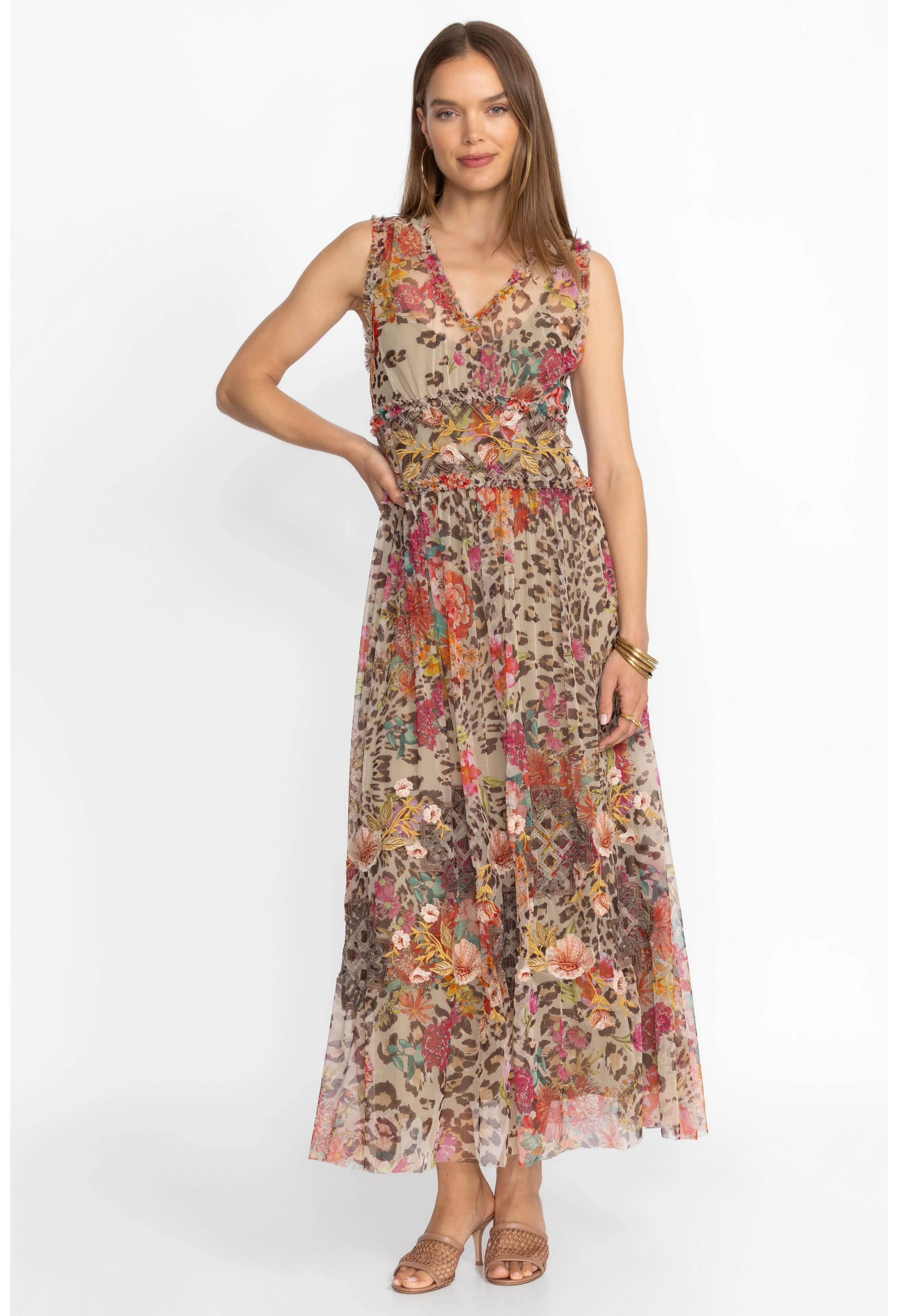 Johnny Was Mazy Boxy Shirred Dress