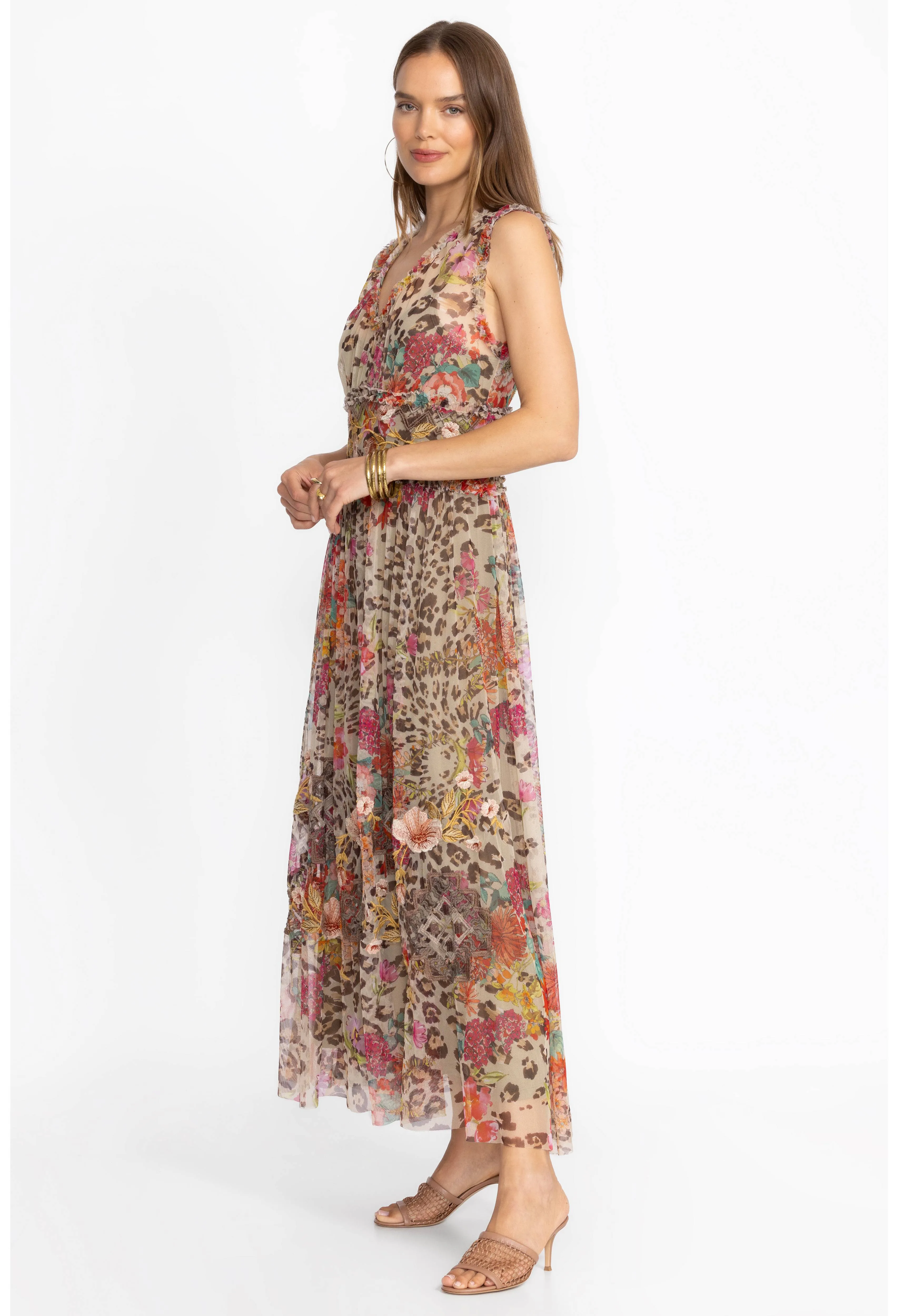 Johnny Was Mazy Boxy Shirred Dress