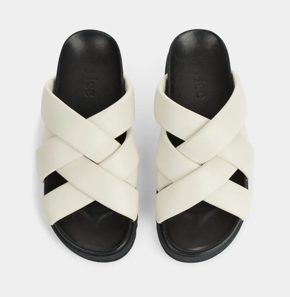 Josie White Leather Sandals