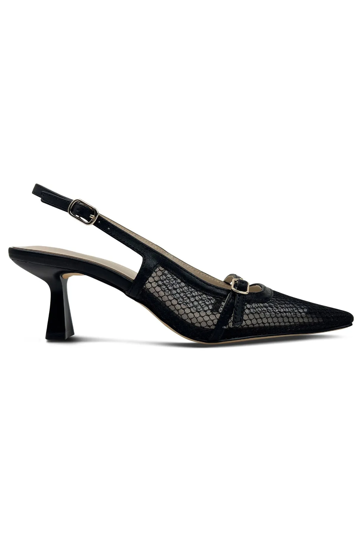 Kate Slingback Pumps in Black Mesh