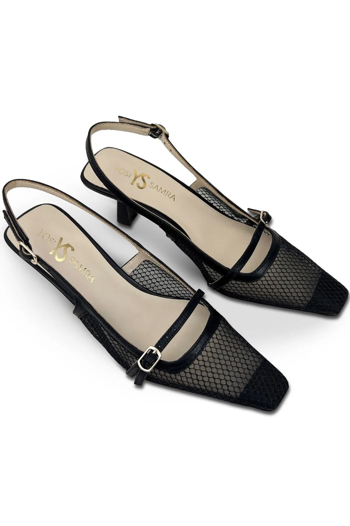 Kate Slingback Pumps in Black Mesh