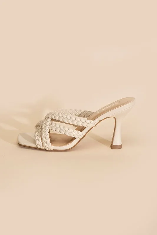 Kira Multi Braid Straps High Heel Mule Sandals