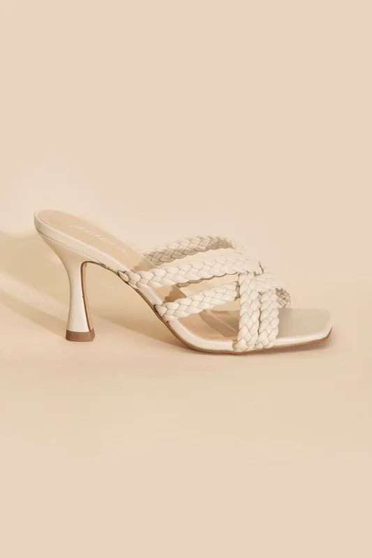 Kira Multi Braid Straps High Heel Mule Sandals