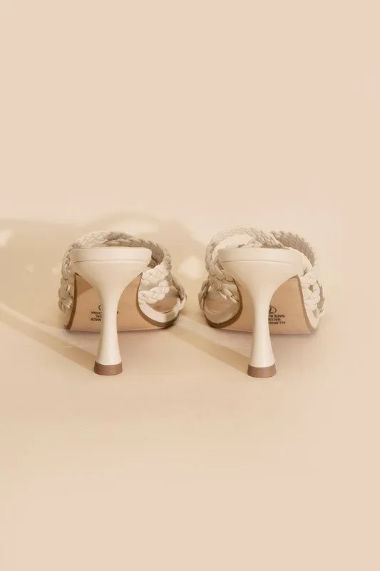 Kira Multi Braid Straps High Heel Mule Sandals
