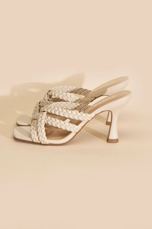 Kira Multi Braid Straps High Heel Mule Sandals
