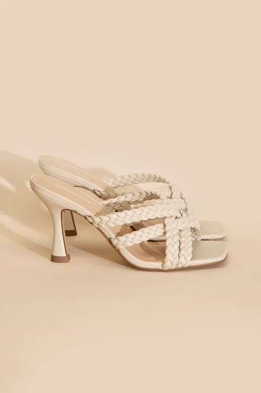 Kira Multi Braid Straps High Heel Mule Sandals
