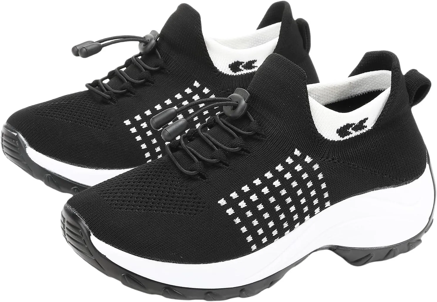 Kubbon Women Footwear Non Slip Slip on Sock Sneakers Arch Support Walking Shoes Lightweight Mesh Sneakers Antiskid Wedge Running Footwear for Plantar Fasciitis