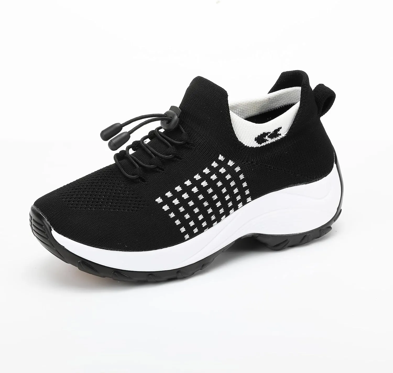 Kubbon Women Footwear Non Slip Slip on Sock Sneakers Arch Support Walking Shoes Lightweight Mesh Sneakers Antiskid Wedge Running Footwear for Plantar Fasciitis