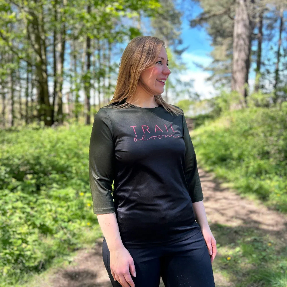 Ladies MTB Jersey - Ombre Print MTB 3/4 in Khaki