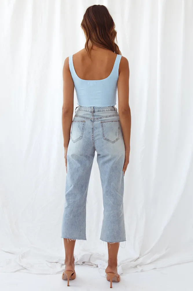 Laidback Lover Cropped Jeans Light Blue