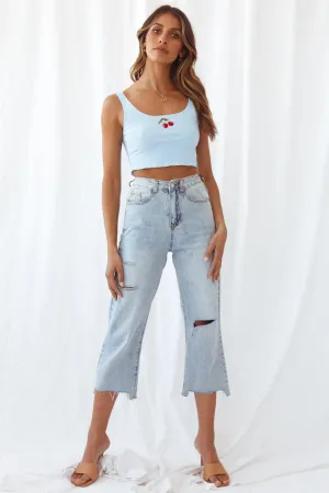 Laidback Lover Cropped Jeans Light Blue