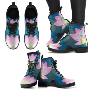 Lotus Chakra Mandala Leather Boots