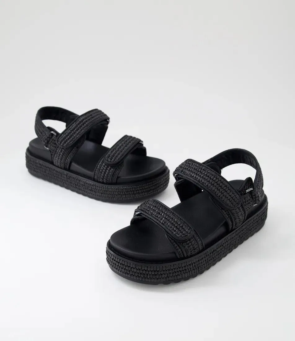 MOLLINI BRIDGETT NATURAL WOVEN LEATHER SANDALS