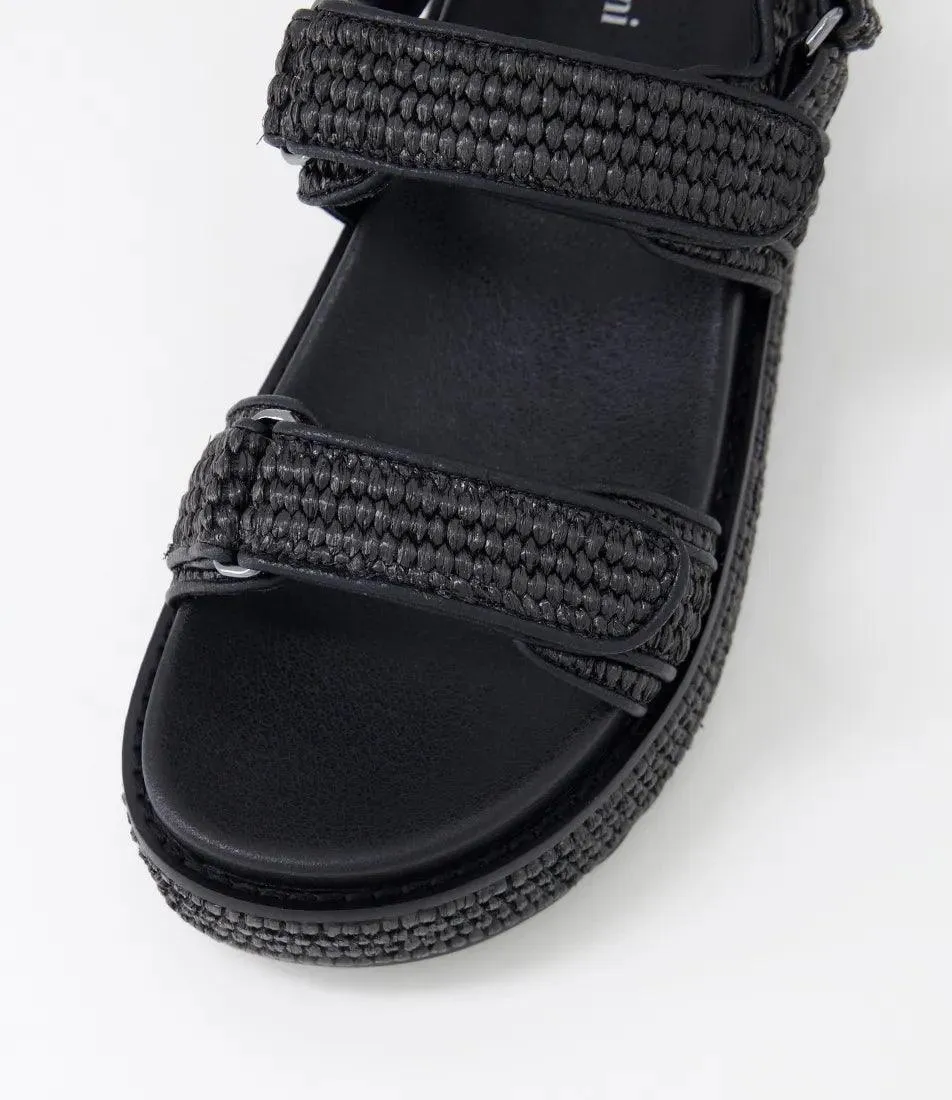MOLLINI BRIDGETT NATURAL WOVEN LEATHER SANDALS