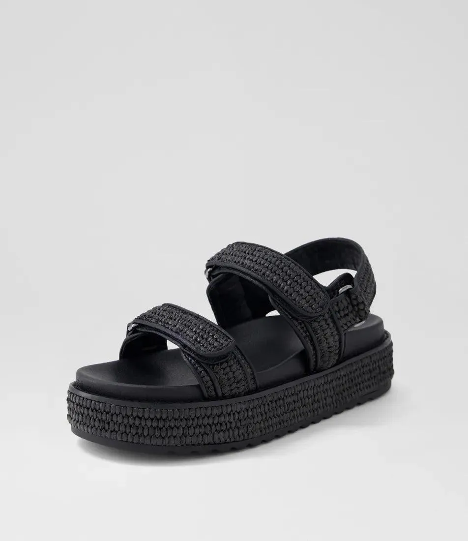 MOLLINI BRIDGETT NATURAL WOVEN LEATHER SANDALS
