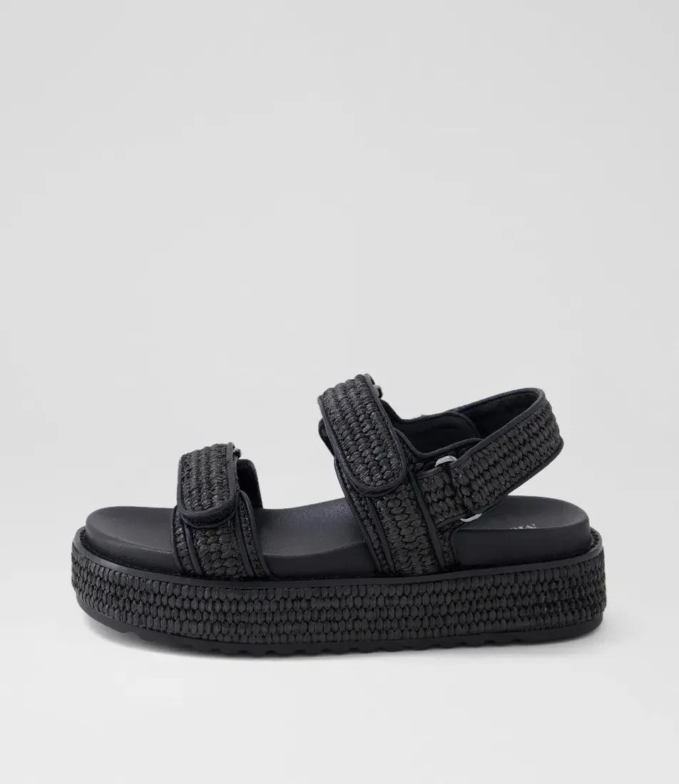 MOLLINI BRIDGETT NATURAL WOVEN LEATHER SANDALS