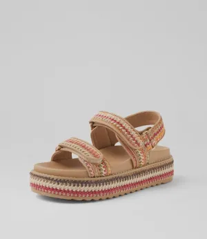 MOLLINI BRIDGETT NATURAL WOVEN LEATHER SANDALS