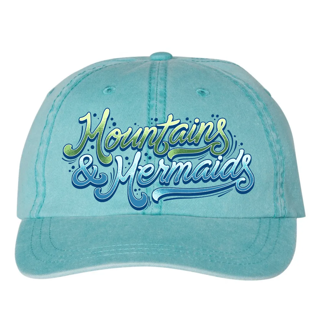 Mountains & Mermaids Pigment-Dyed Cap
