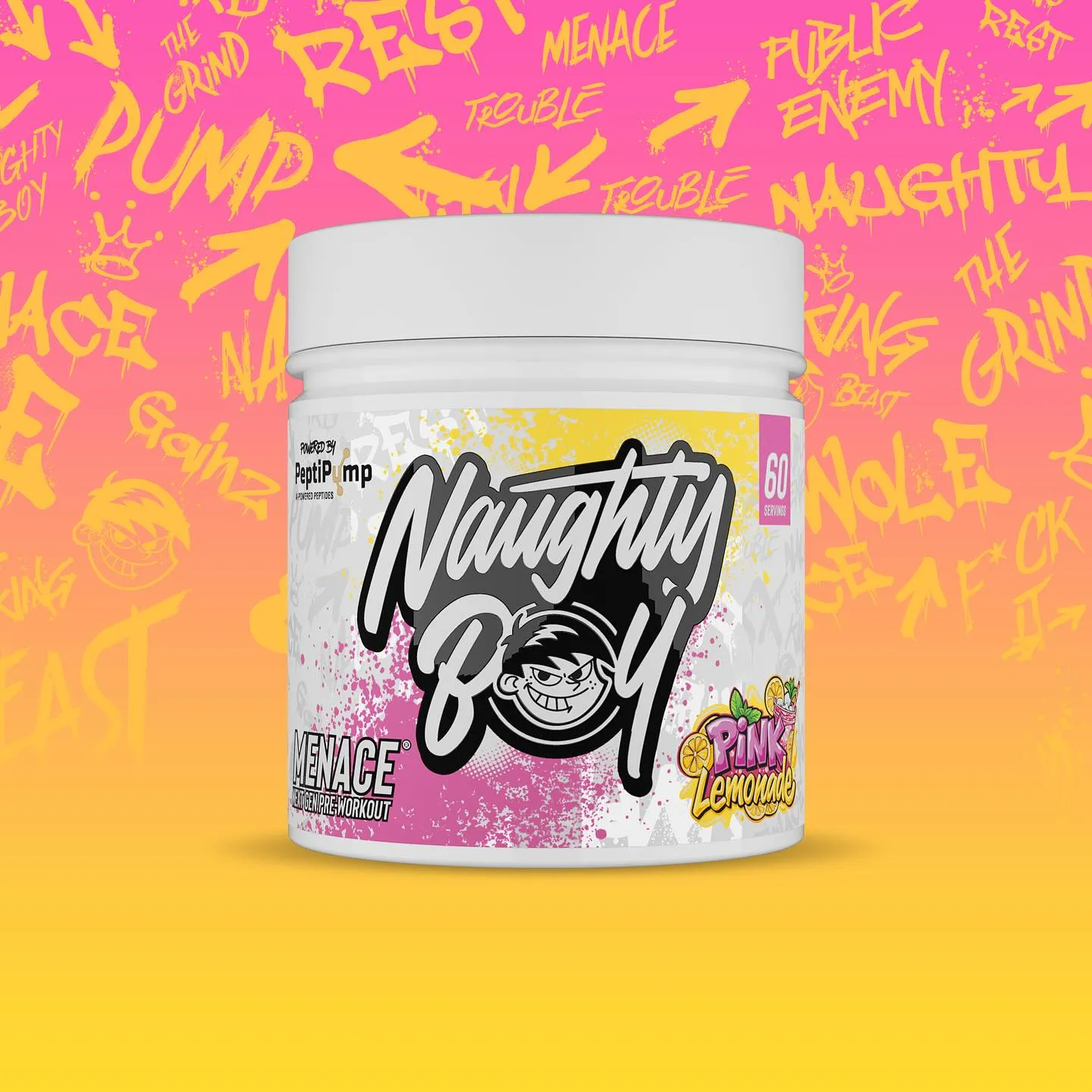 Naughty Boy Menace V2 420g | AI-Powered Peptides for Ultimate Pumps & Performance