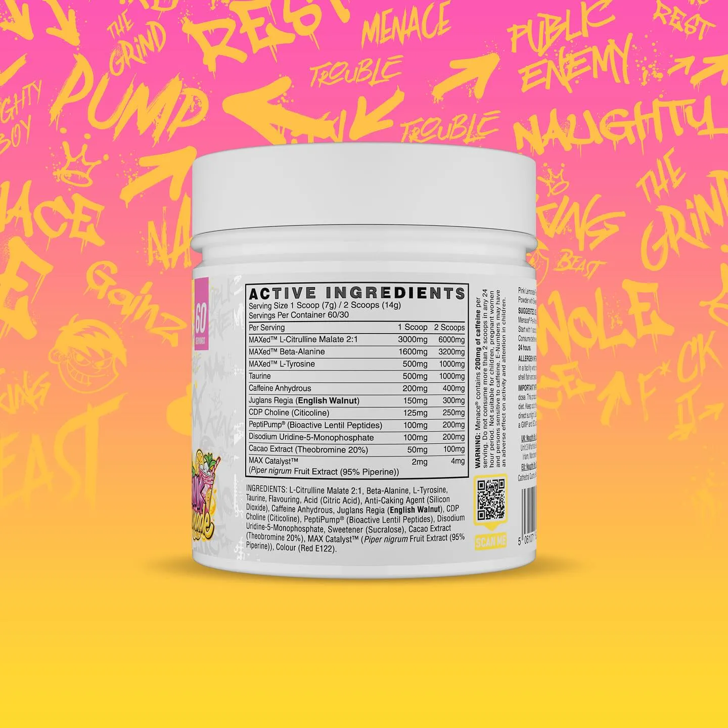 Naughty Boy Menace V2 420g | AI-Powered Peptides for Ultimate Pumps & Performance