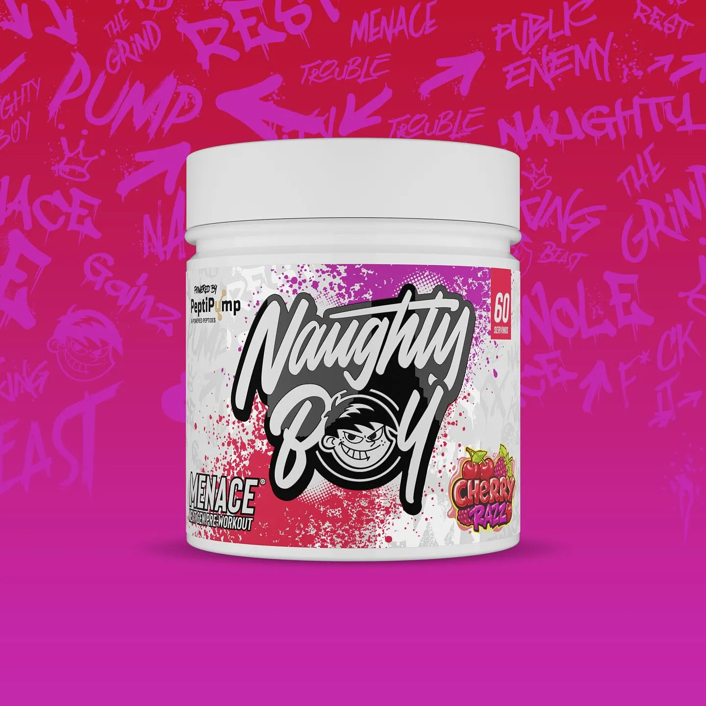 Naughty Boy Menace V2 420g | AI-Powered Peptides for Ultimate Pumps & Performance