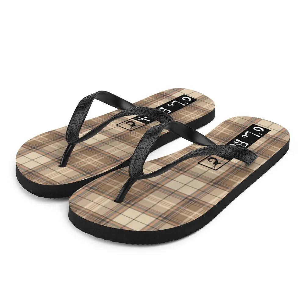 O'Lo Brown Plaid Flip-Flops