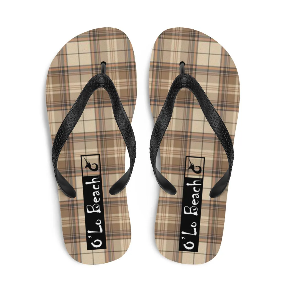 O'Lo Brown Plaid Flip-Flops
