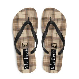 O'Lo Brown Plaid Flip-Flops