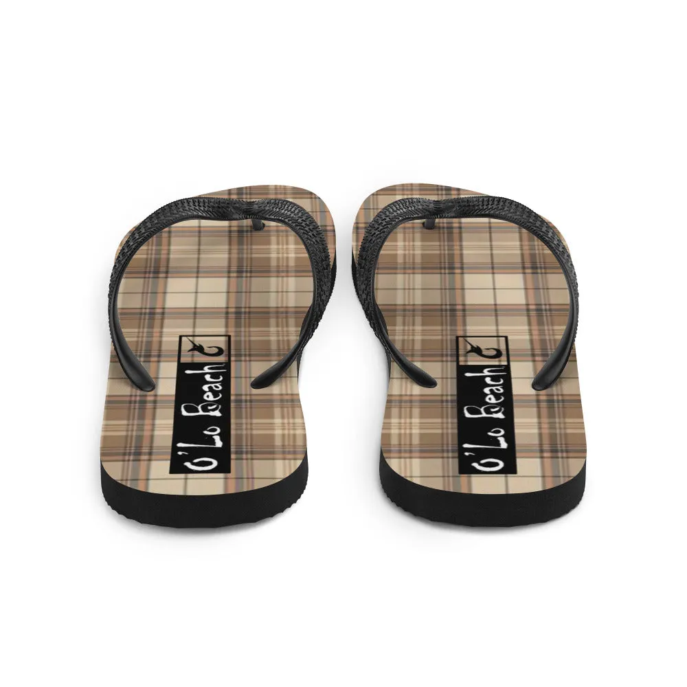 O'Lo Brown Plaid Flip-Flops