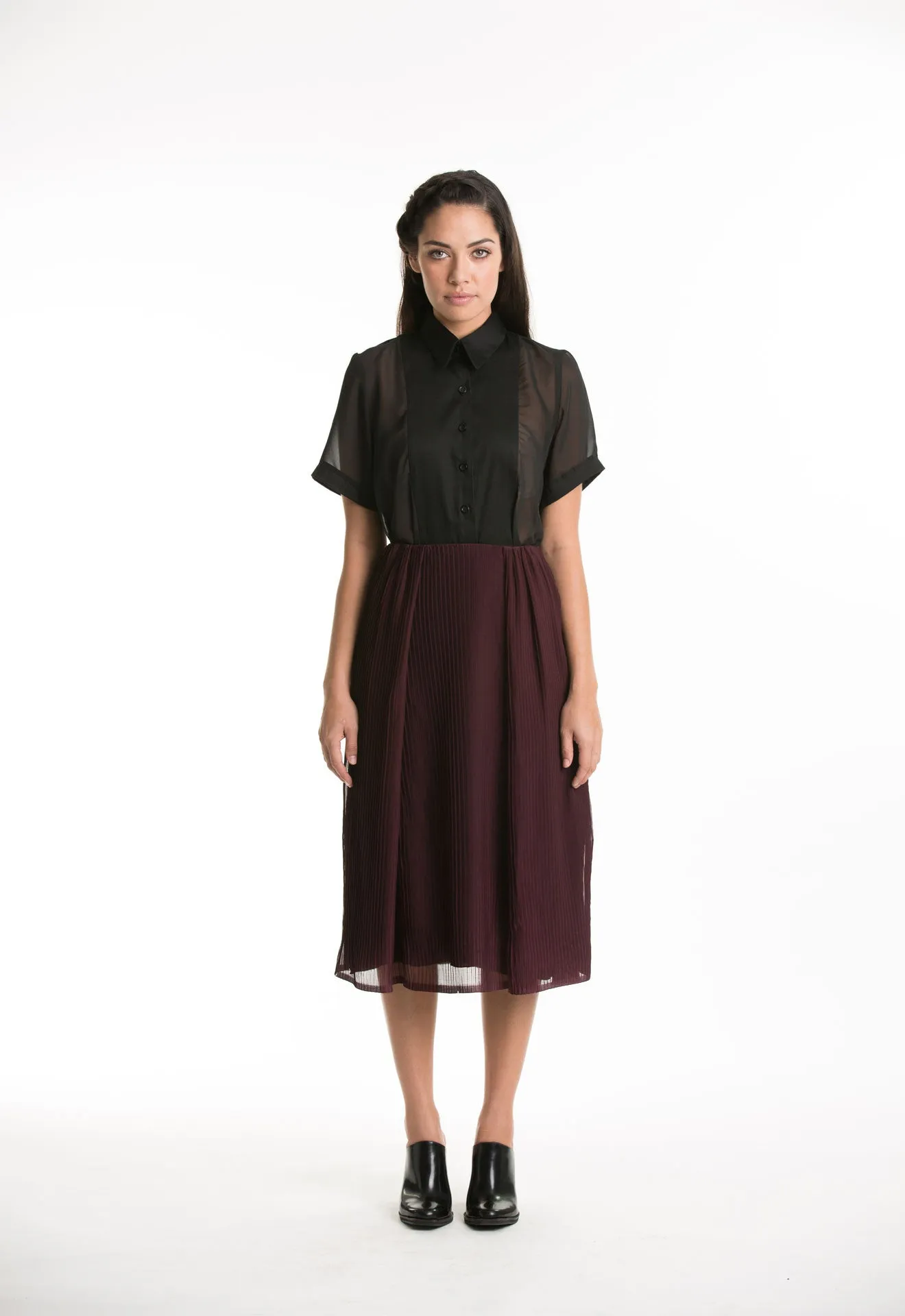 Pembroke Pleated Midi Skirt - M