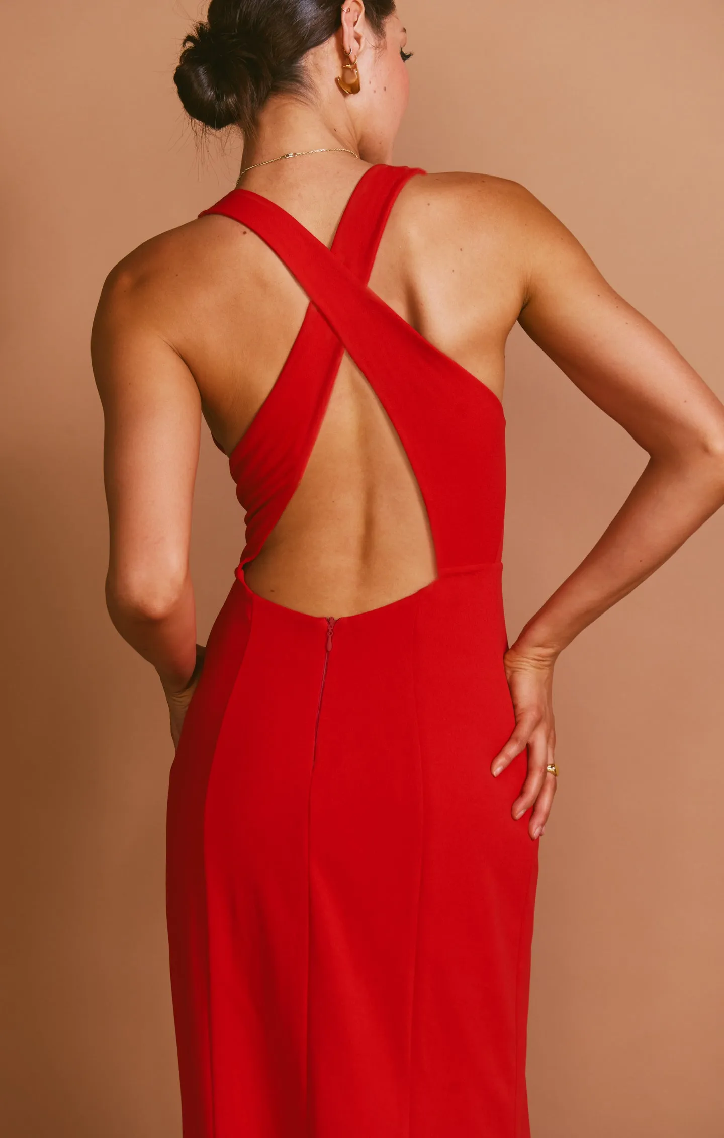 Rachel Maxi Dress ~ Red Stretch