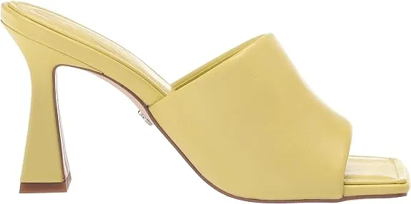 Sam Edelman Carmen Kiwi Spool Heeled Open Squared Toe Slip On Heeled Sandals